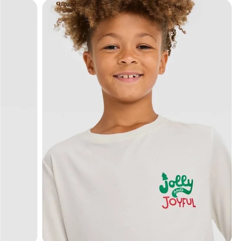 NWT! Gender Neutral Long Sleeve Jolly and Joyful Graphic Tee